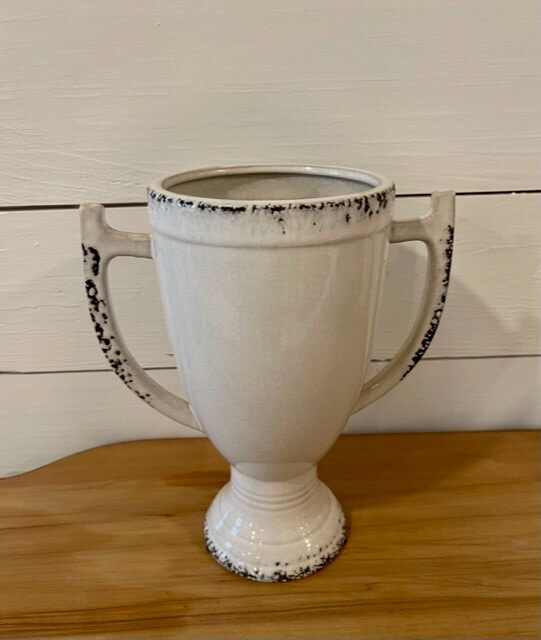 White Ceramic Trophy Cup