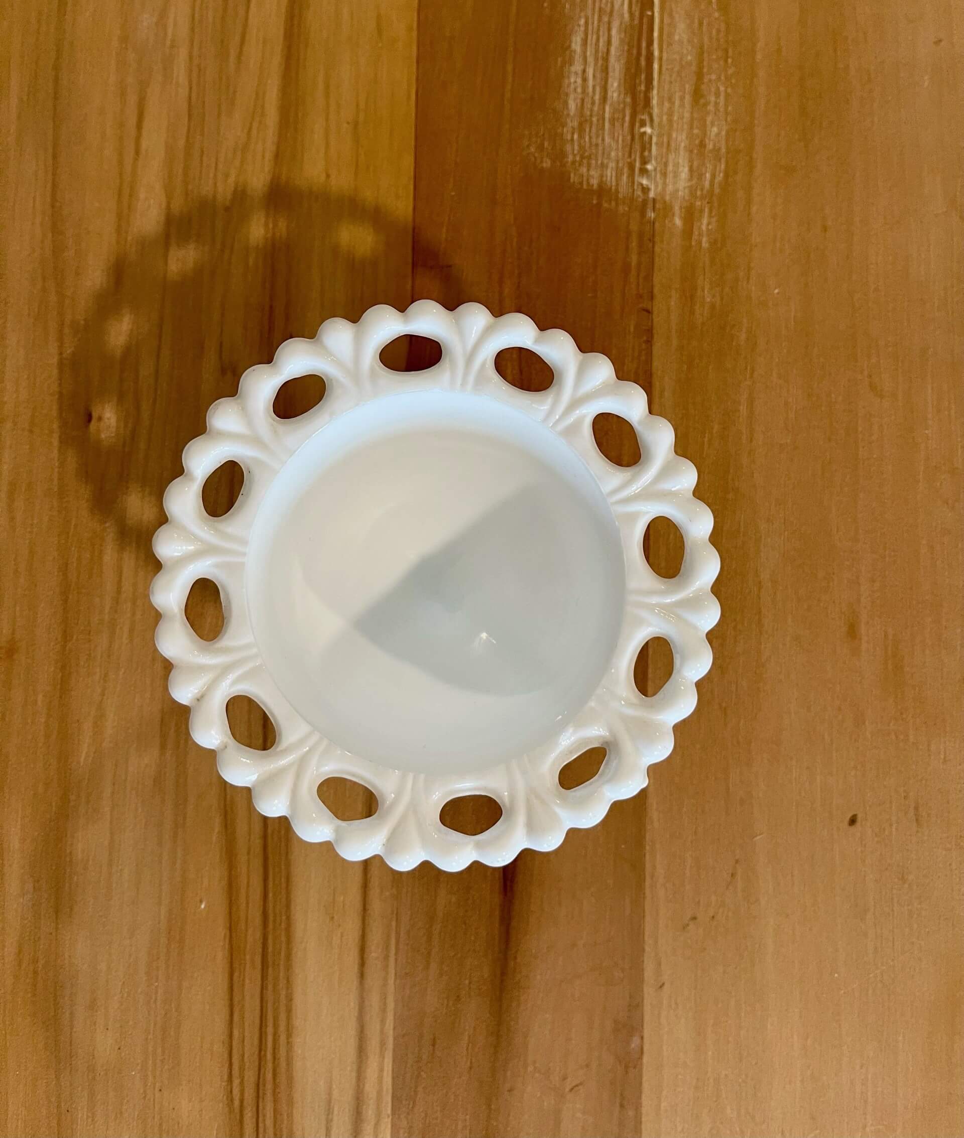 vintage Milk Glass Small Pedestal Bowl