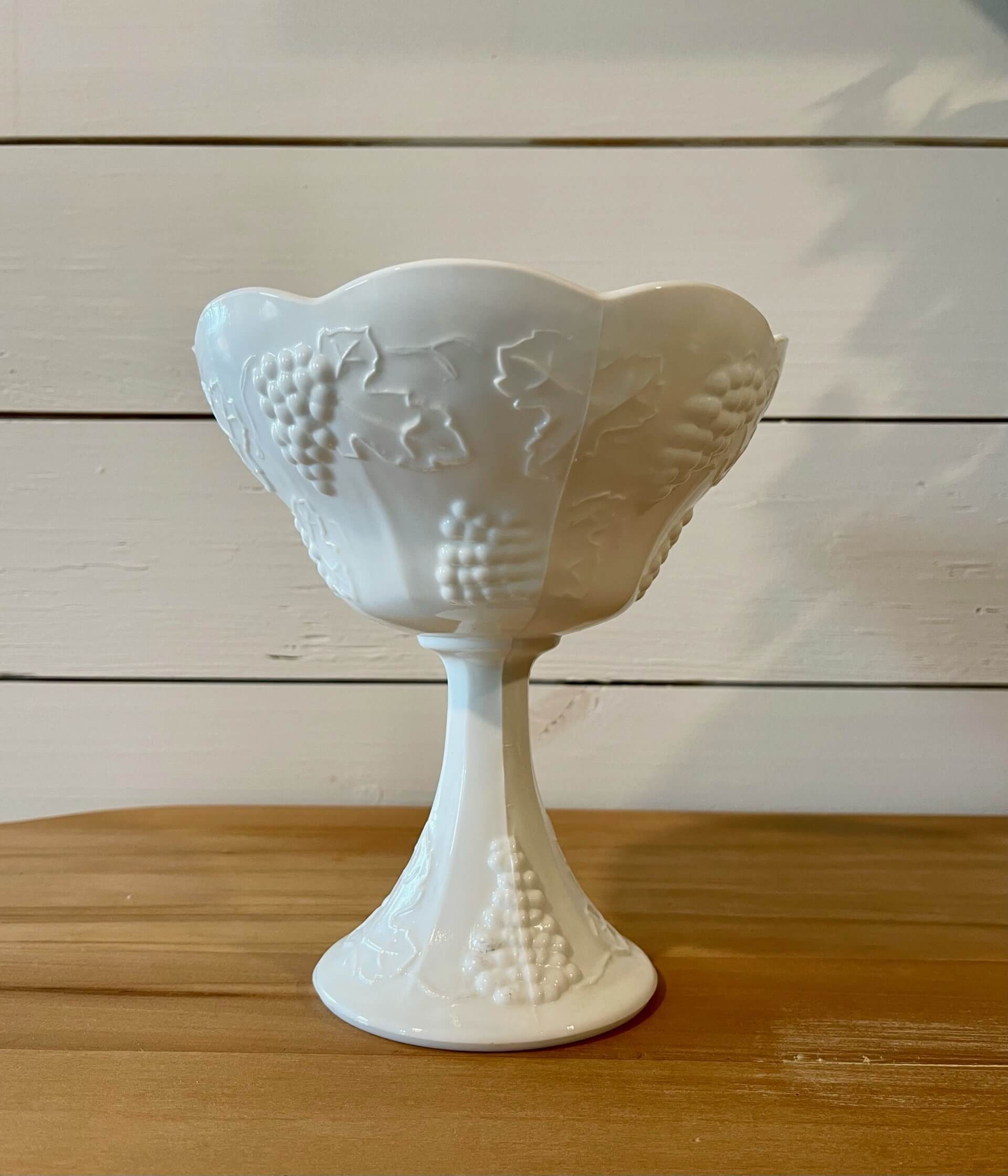 Vintage Milk Glass Pedestal Bowel