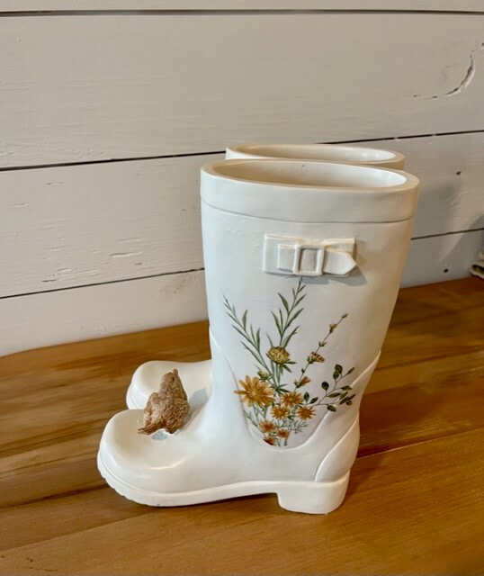 White Rain Boot with Sunflower