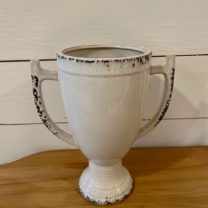 White Ceramic Trophy Cup