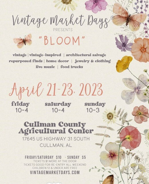 Vintage Market Days of North Alabama @ Cullman county Agricultural center
