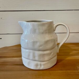 White Stoneware Pitcher